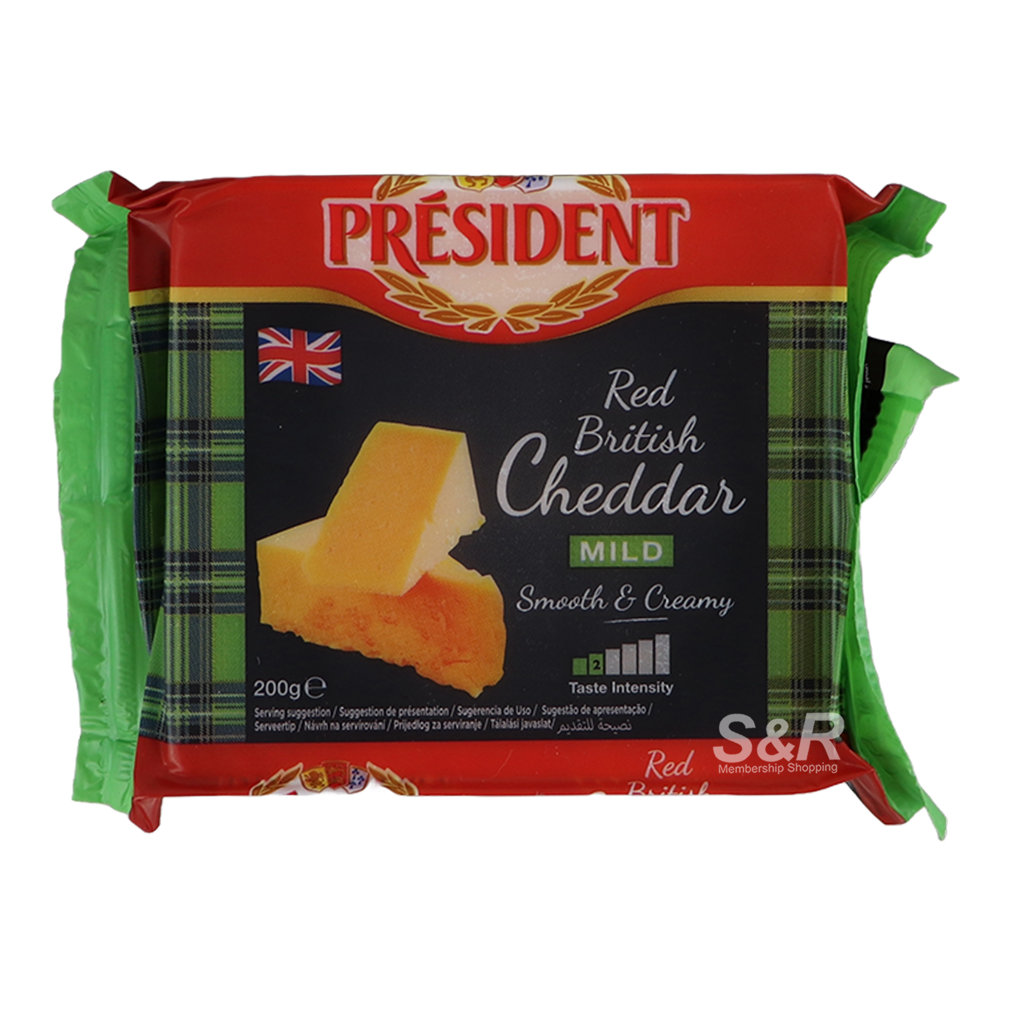 President Red Brittish Cheddar Mild 200g